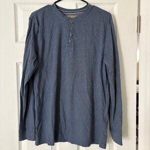 Men's Weatherproof Long Sleeve Henley Blue
